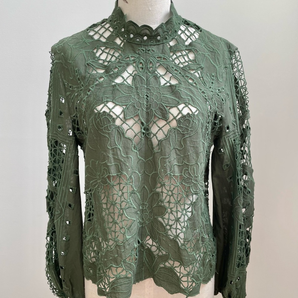 Zara Green Lace Blouse